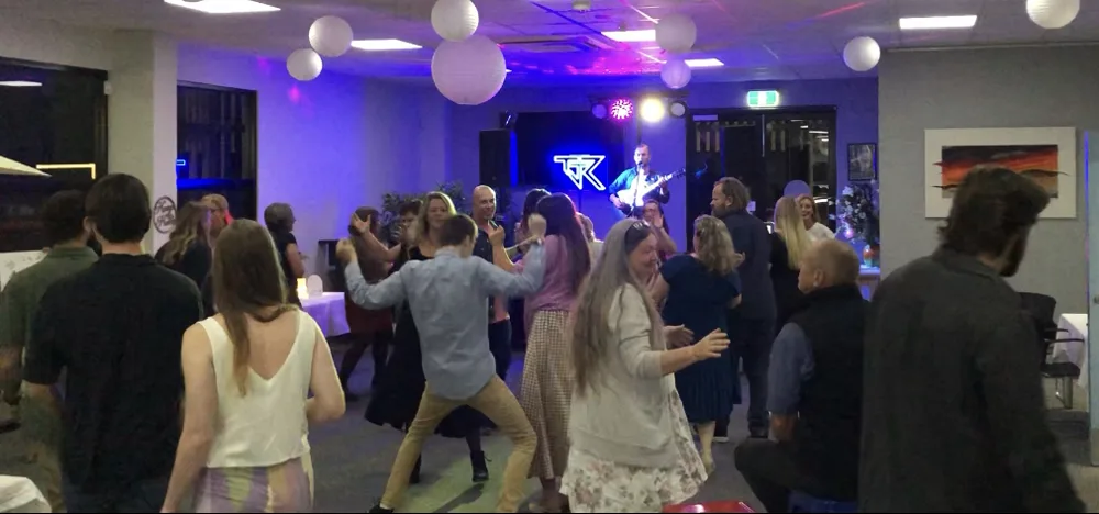 A function in full swing inside the Anglesea Bowling Club clubhouse